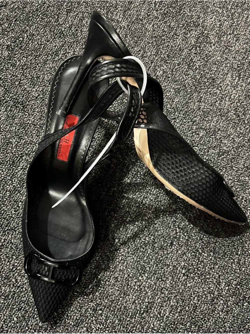 $595 CH Carolina Herrera Insignia Mesh Slingback Pumps Size 39 US 8.5 - Picture 4 of 13